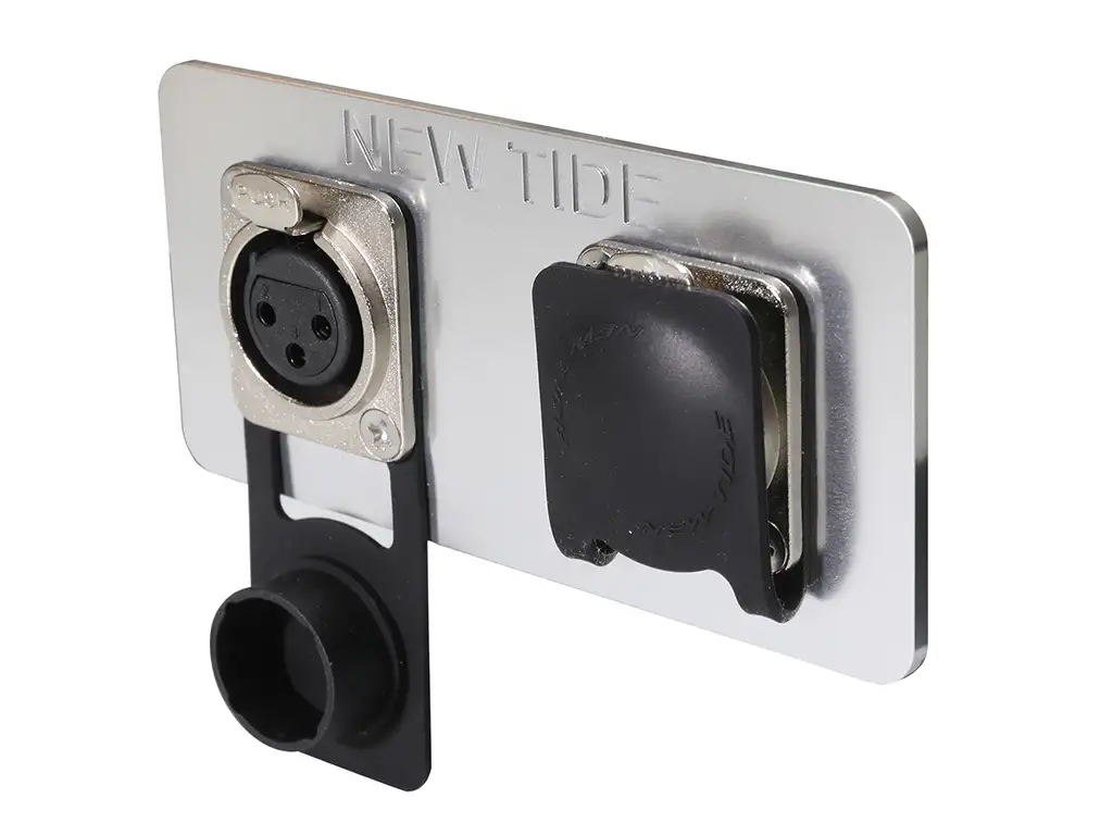 Newtide XR0270-DF rubber sealing cover for XLR series female chassis connectors, dust and moisture protection.