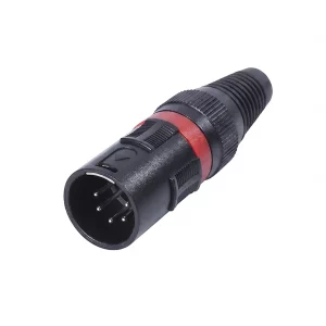 Newtide XPT1132-5P 5-pole XLR male cable connector with thermoplastic housing and black strain relief boot.