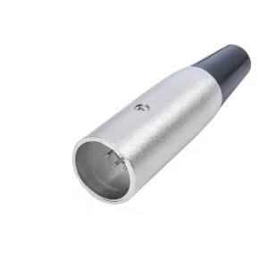 Newtide XR1010-7P 7-pole XLR male cable connector with nickel-plated housing and black strain relief boot.