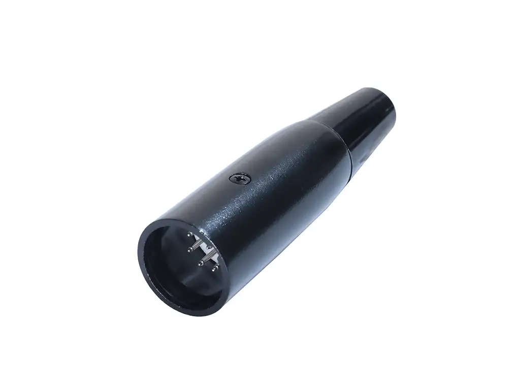 Newtide XR1010-7P 7-pole XLR male cable connector with black-plated housing and black strain relief boot.