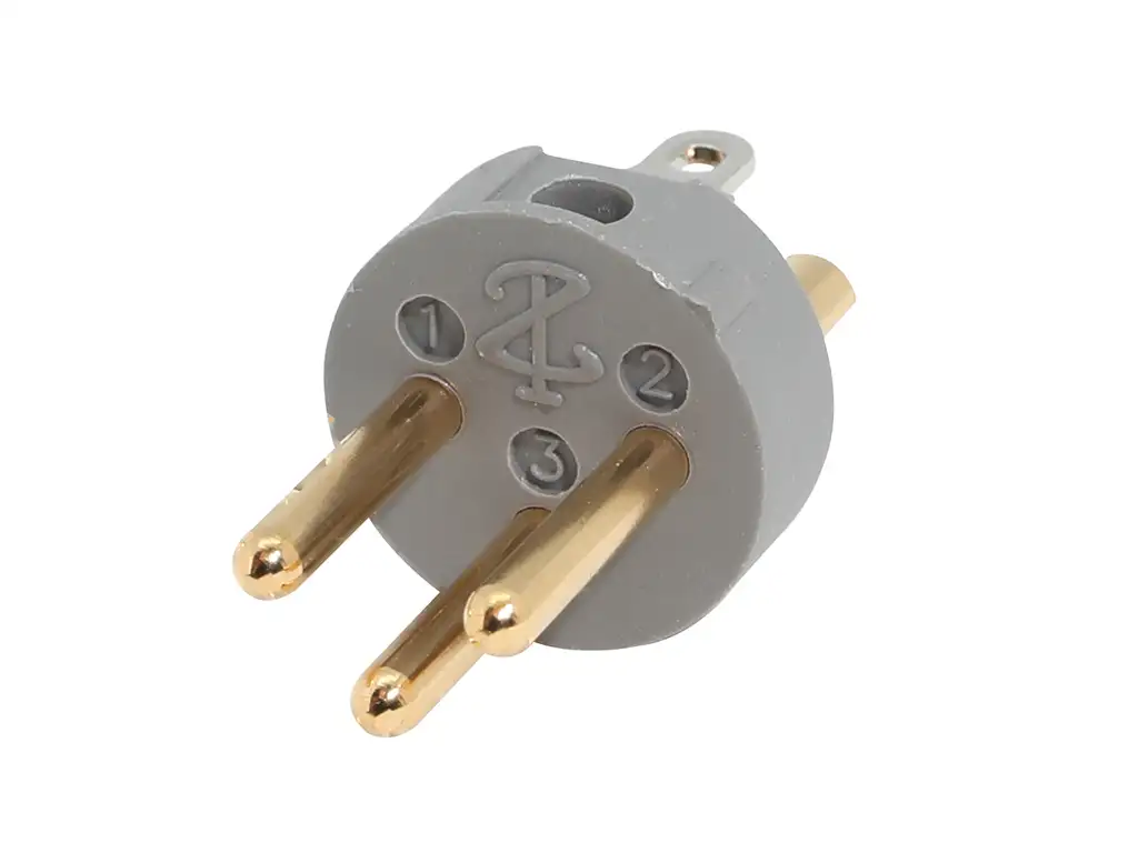 Newtide XR1060-G 3-pole XLR male insert module with gray thermoplastic housing for OEM audio integration.