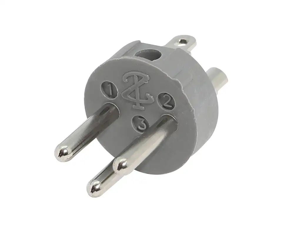 Newtide XR1060-N 3-pole XLR male insert module with gray thermoplastic housing for OEM audio integration.