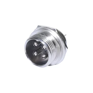 Newtide CB0710-4P 4-pole CB style male chassis connector with nickel-plated metal housing.