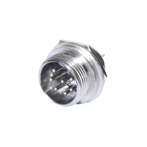 Newtide CB0710-7P 7-pole CB style male chassis connector with nickel-plated metal housing.