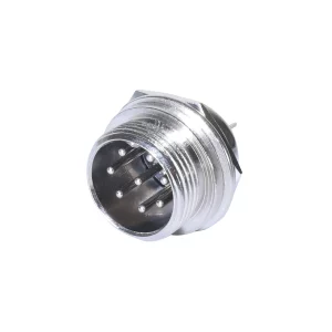 Newtide CB0710-8P 8-pole CB style male chassis connector with nickel-plated metal housing.