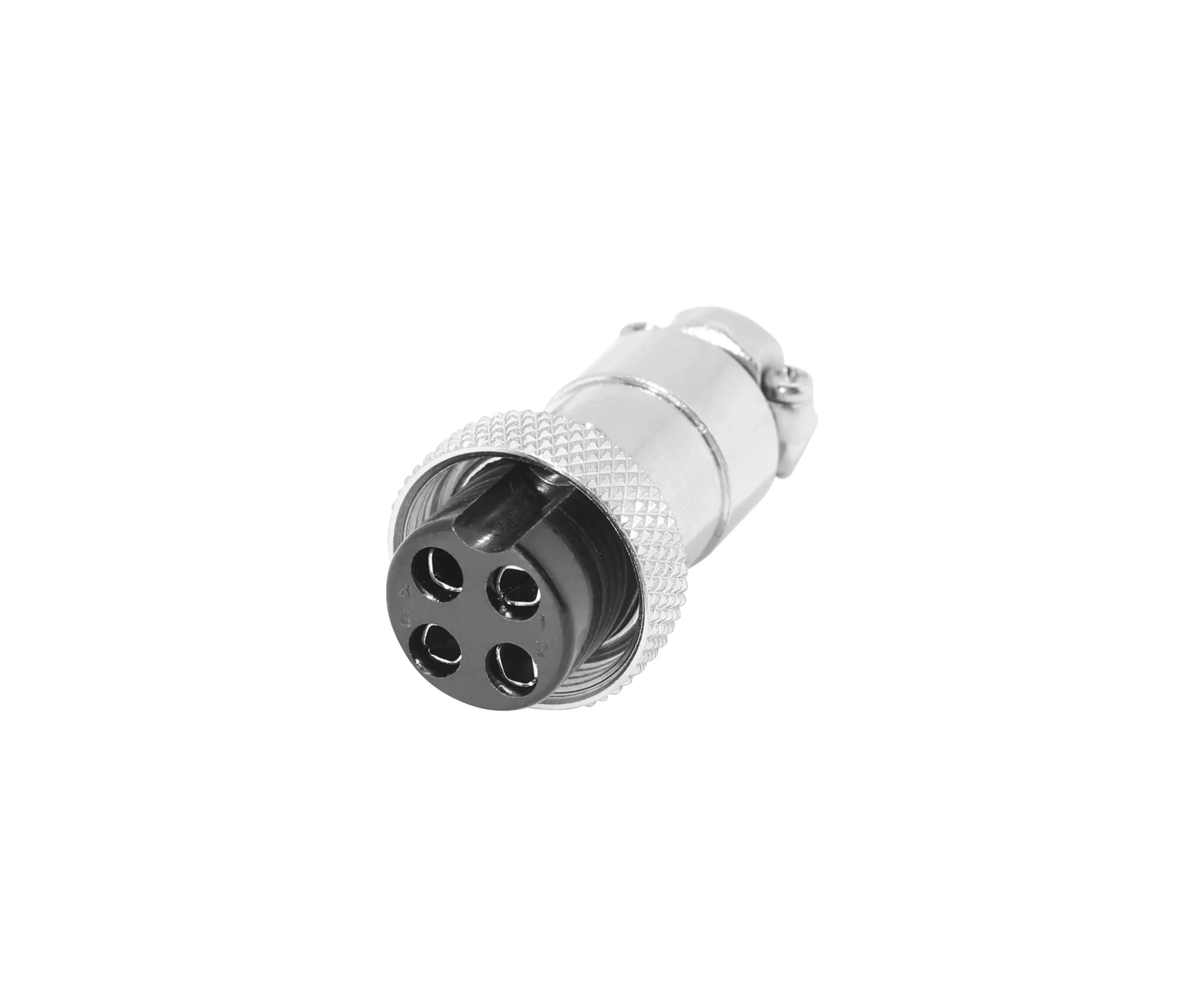 Newtide CB0720-4P 4-pole CB style female cable connector with nickel-plated metal housing.