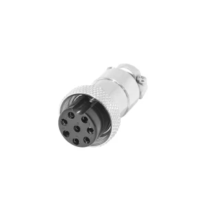 Newtide CB0720-8P 8-pole CB style female cable connector with nickel-plated metal housing.