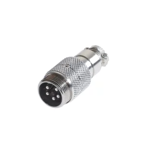 Newtide CB0730-5P 5-pole CB style male cable connector with nickel-plated metal housing.