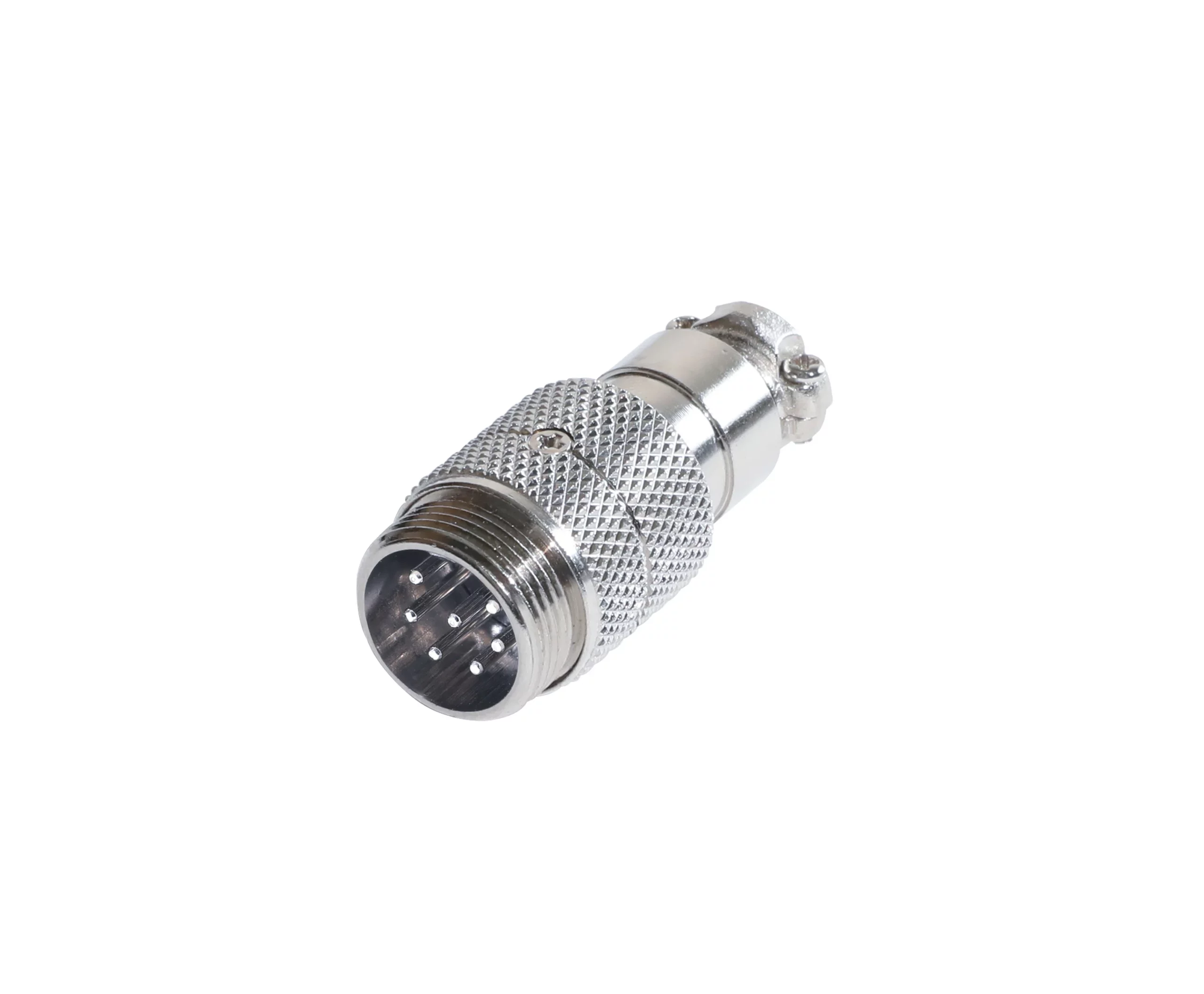 Newtide CB0730-7P 7-pole CB style male cable connector with nickel-plated metal housing.