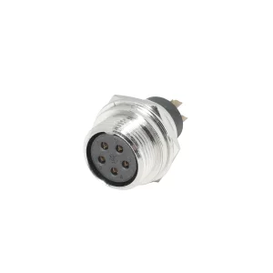 Newtide CB0760-5P 5-pole CB style female chassis connector with nickel-plated metal housing.