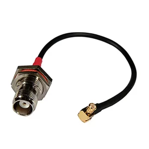 Newtide CN6803 waterproof TNC jack to right angle MCX plug RF cable assembly for RG-174 cable (L: 150mm), suitable for wireless communications and GPS.