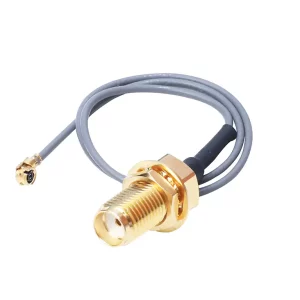 Newtide CN6804 SMA jack to I-PEX MHF plug RF cable assembly for O.D. 1.32mm cable (L: 200mm), suitable for wireless communications and GPS.
