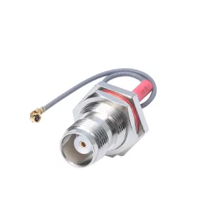Newtide CN6806 waterproof TNC jack to I-PEX MHF plug RF cable assembly for O.D. 1.32mm cable (L: 100mm), suitable for wireless communications and GPS.
