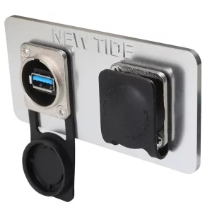 Newtide IE2210-DW rubber sealing cover for D-Type chassis connectors, dust and moisture protection.