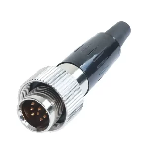 Newtide MXR5270-8P 8-pole MINI XLR male cable connector with plastic cap, sealing gasket for IP67 waterproof connection, metal shell.