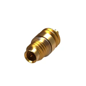 Newtide MXR5611 M3 threaded coaxial (1-pole) male miniature audio connector with sweat-proof seal, gold housing and contacts for headset microphones.