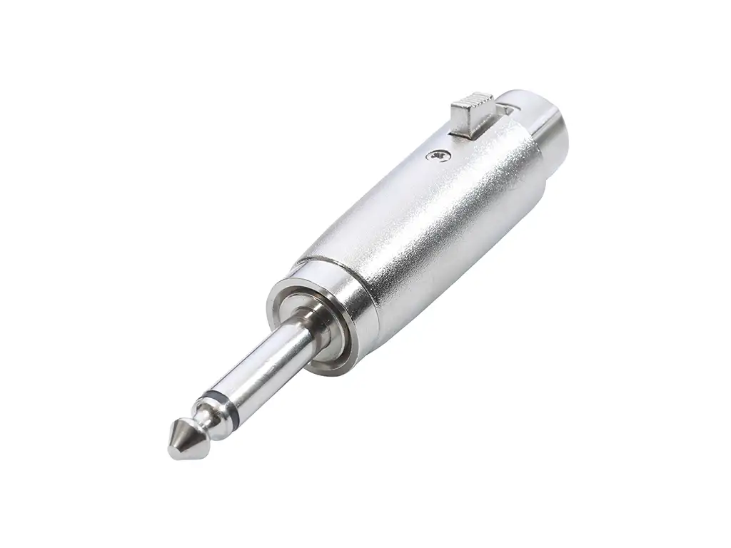 Newtide NA0605-3P 3-pole XLR female to 1/4" (6.3mm) mono phone plug audio adaptor with locking latch, metal shell.