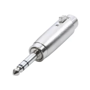 Newtide NA0607-3P 3-pole XLR female to 1/4" (6.3mm) stereo phone plug audio adaptor with locking latch, metal shell.