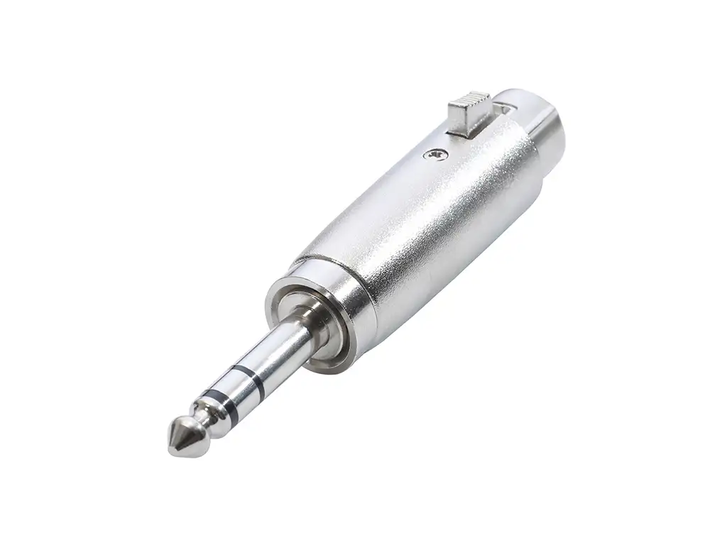 Newtide NA0607-3P 3-pole XLR female to 1/4" (6.3mm) stereo phone plug audio adaptor with locking latch, metal shell.