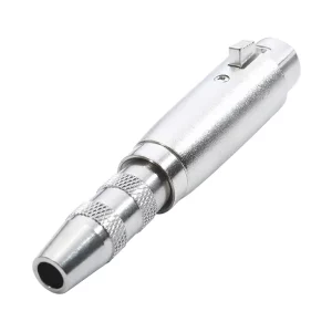 Newtide NA0608-3P 3-pole XLR female to 1/4" (6.3mm) stereo phone jack audio adaptor with locking latch, metal shell.