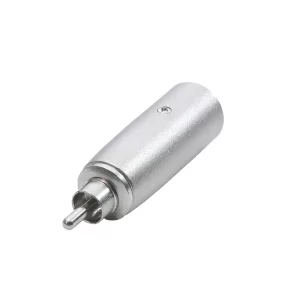 Newtide NA0609-3P 3-pole XLR male to RCA plug audio adaptor, with metal shell.