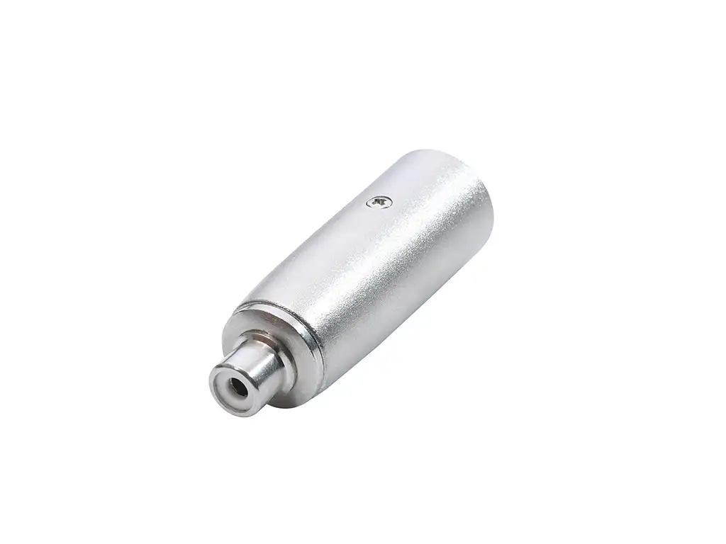 Newtide NA0610-3P 3-pole XLR male to RCA jack audio adaptor, with metal shell.