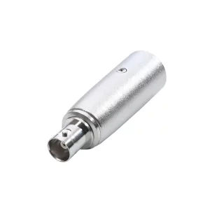 Newtide NA0615-3P 3-pole XLR male to BNC jack audio adaptor with locking latch, metal shell.