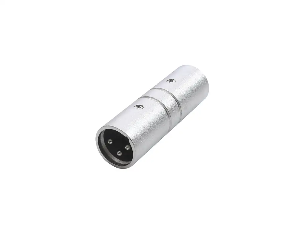 Newtide NA1100 XLR male to XLR male audio adaptor (supports 3-pole to 7-pole) with locking latch, metal shell.