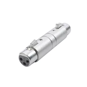 Newtide NA1110 XLR female to XLR female audio adaptor (supports 3-pole to 7-pole) with locking latch, metal shell.