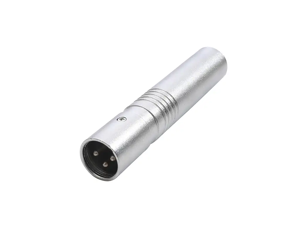 Newtide NA1150 3-pole XLR male to 1/4" (6.3mm) mono phone jack audio adaptor, built-in 600 to 30k ohm matching transformer, metal shell.