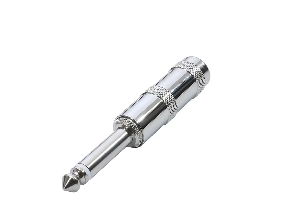 Newtide NP3060-2P 6.3mm TS mono phone plug with metal shell for audio cables.