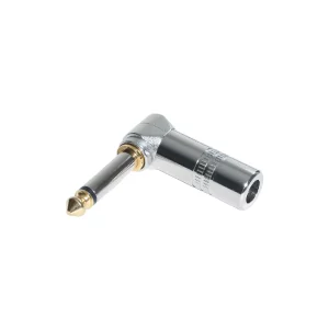 Newtide NP3180-2P 6.3mm mono silent right angle phone plug with metal shell and silent switch (shorting).
