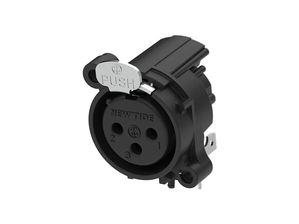 Newtide XRA Series Round Plastic Body XLR PCB Mount Panel Connectors