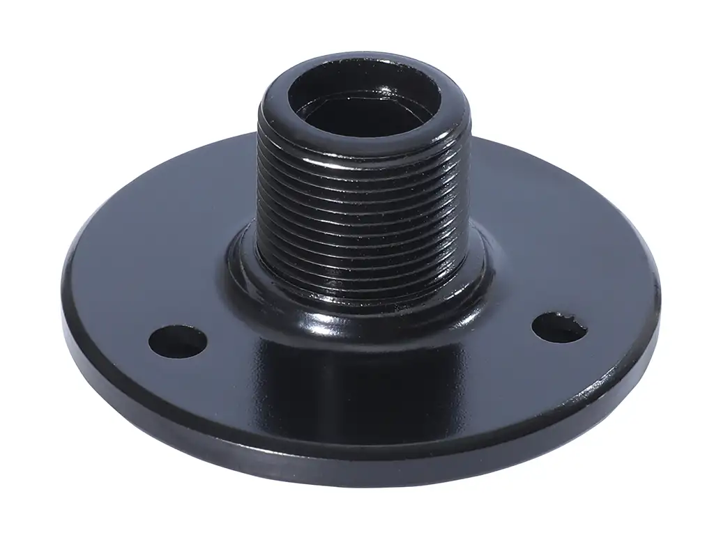Newtide XR0032B black metal microphone base mount component with flange.