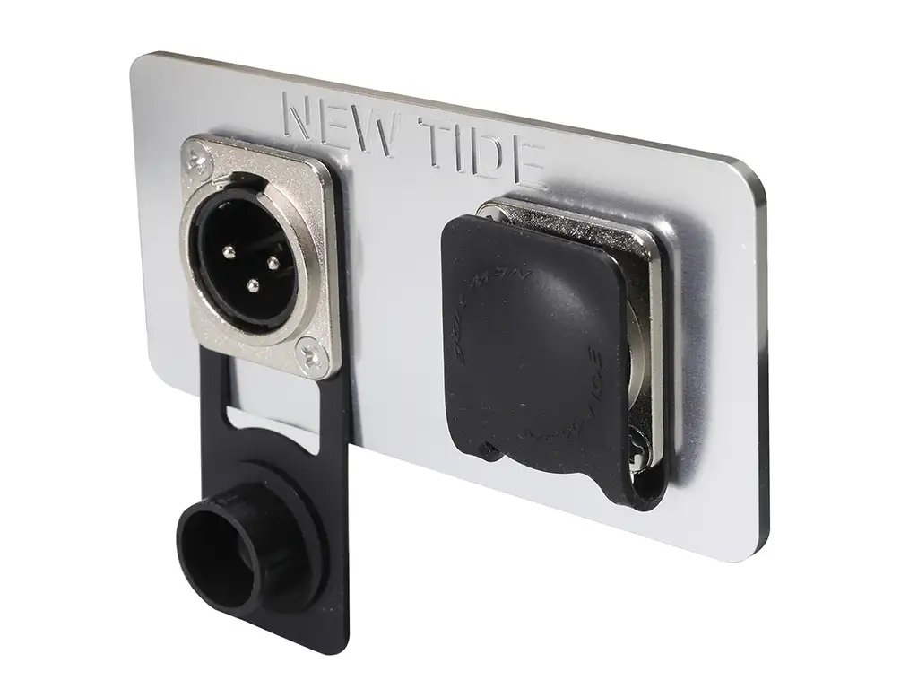 Newtide XR0280-DM rubber sealing cover for XLR series male chassis connectors, dust and moisture protection.