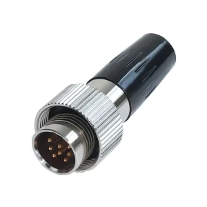 Newtide MXR5271-8P 8-pole MINI XLR male cable connector with plastic cap, sealing gasket for IP67 waterproof connection, metal shell.