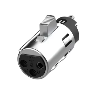 Newtide XR1053-N-3P 3-pole XLR female insert module with standard latchlock and nickel contacts.