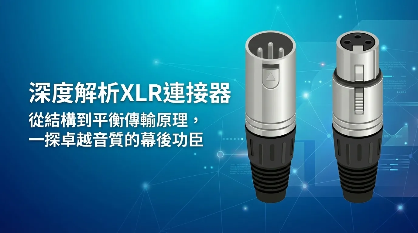 深度解析 XLR 連接器結構與平衡傳輸原理，探討卓越音質的關鍵。