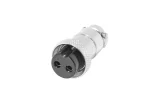 Newtide CB0720-2P 2-pole CB style female cable connector with nickel-plated metal housing.