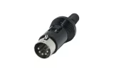 Newtide DIN1935-5P 5-pole DIN male cable connector (MIDI plug), fully screened metal housing with strain relief.
